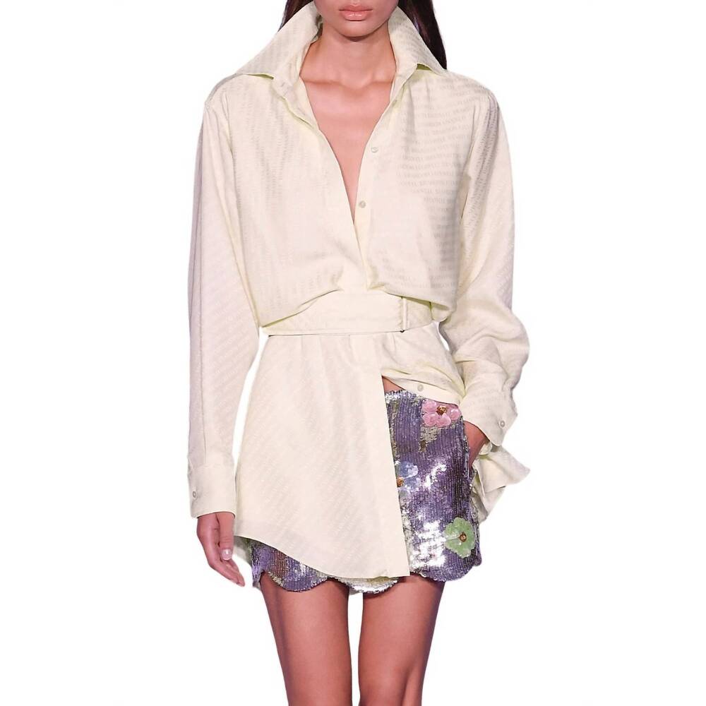 NEW BRANDON MAXWELL vera shirtdress in honeydew